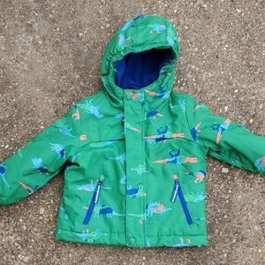 Cat & Jack Green Dinosaur Print Kids Jacket Toddler 2T Coat